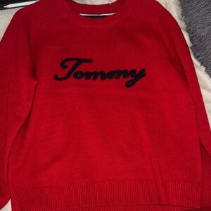Tommy Hilfiger Women's Red Crew Neck Sweater